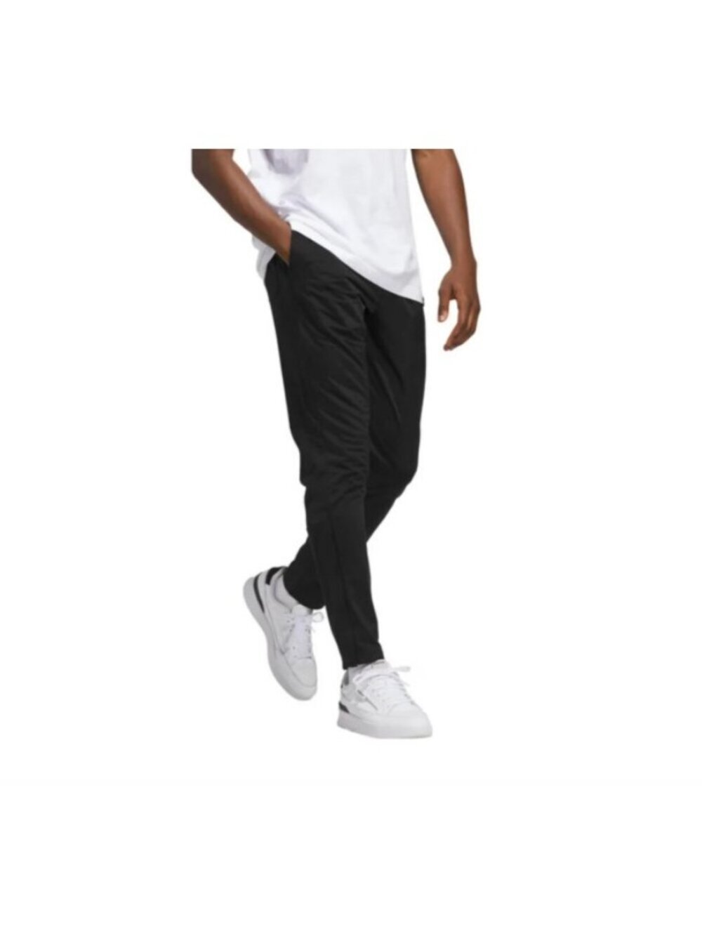 Adidas Tricot Men's M Black Athletic Track Pants Ankle Zip e1718